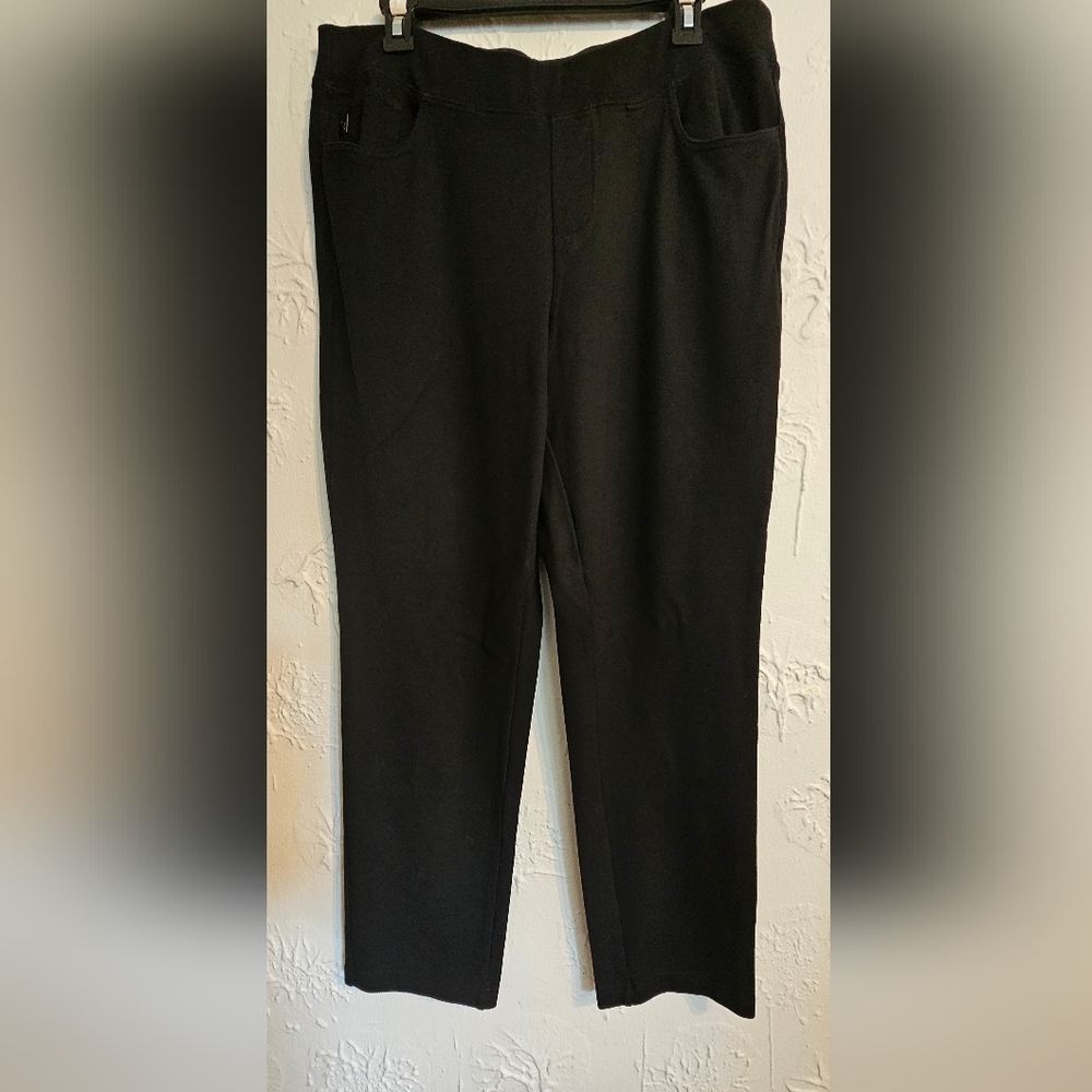 Susan Graver Ponte Pull On Pants Straight Leg 16